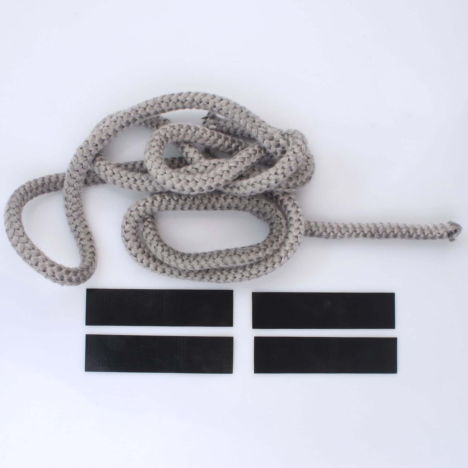 Guarnizione Porta Stufa A Legna + 4 Nastri - Corda In Fibra Di Vetro Ignifuga Fino A 550°C - 10mm X 2m Grigio - Foto 5