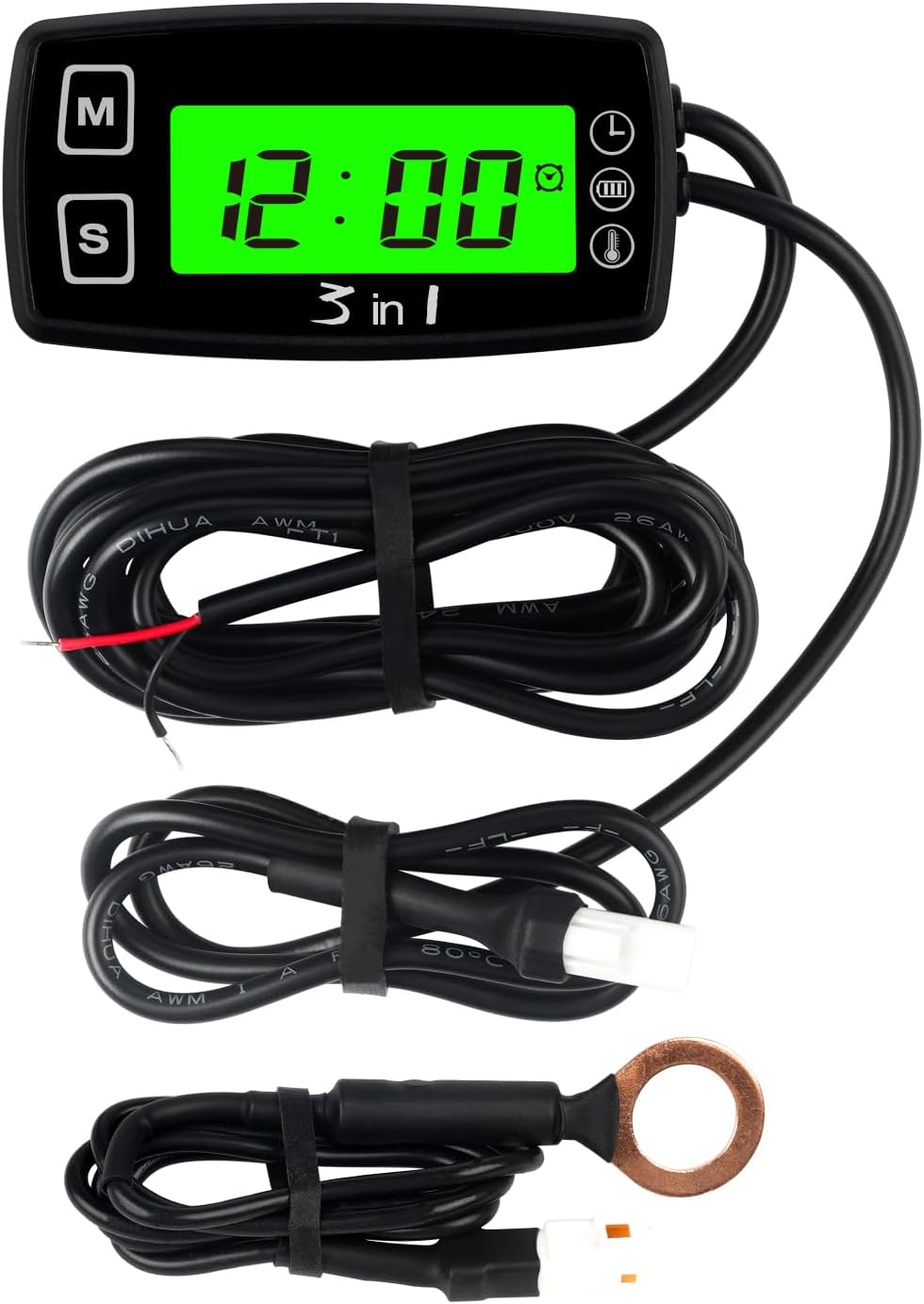 RL-TM005 Digital Engine Temperature Gauge,Volt Meter