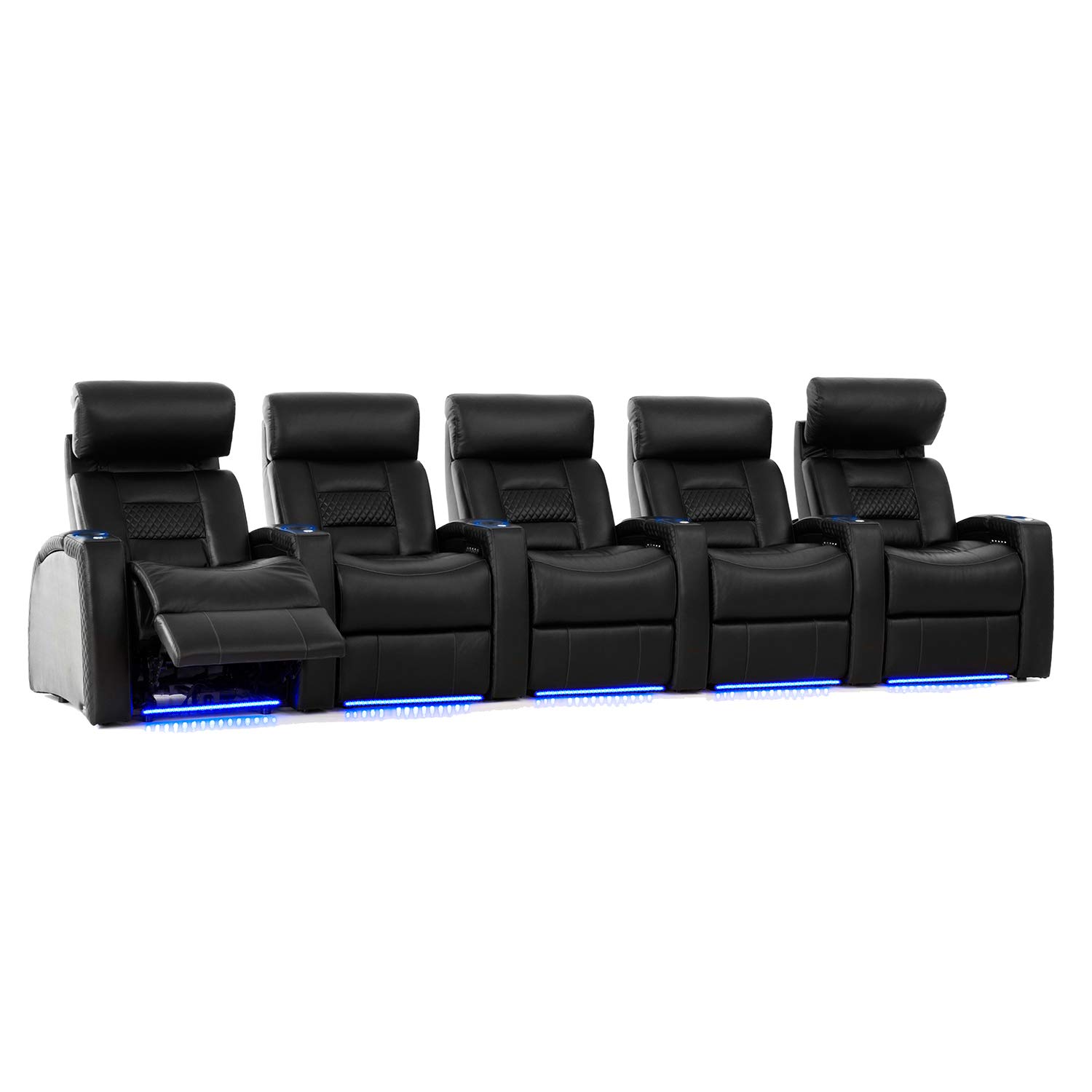 Buy Octane Seating Flex HR Home Theatre Seats Black Top Grain Leather