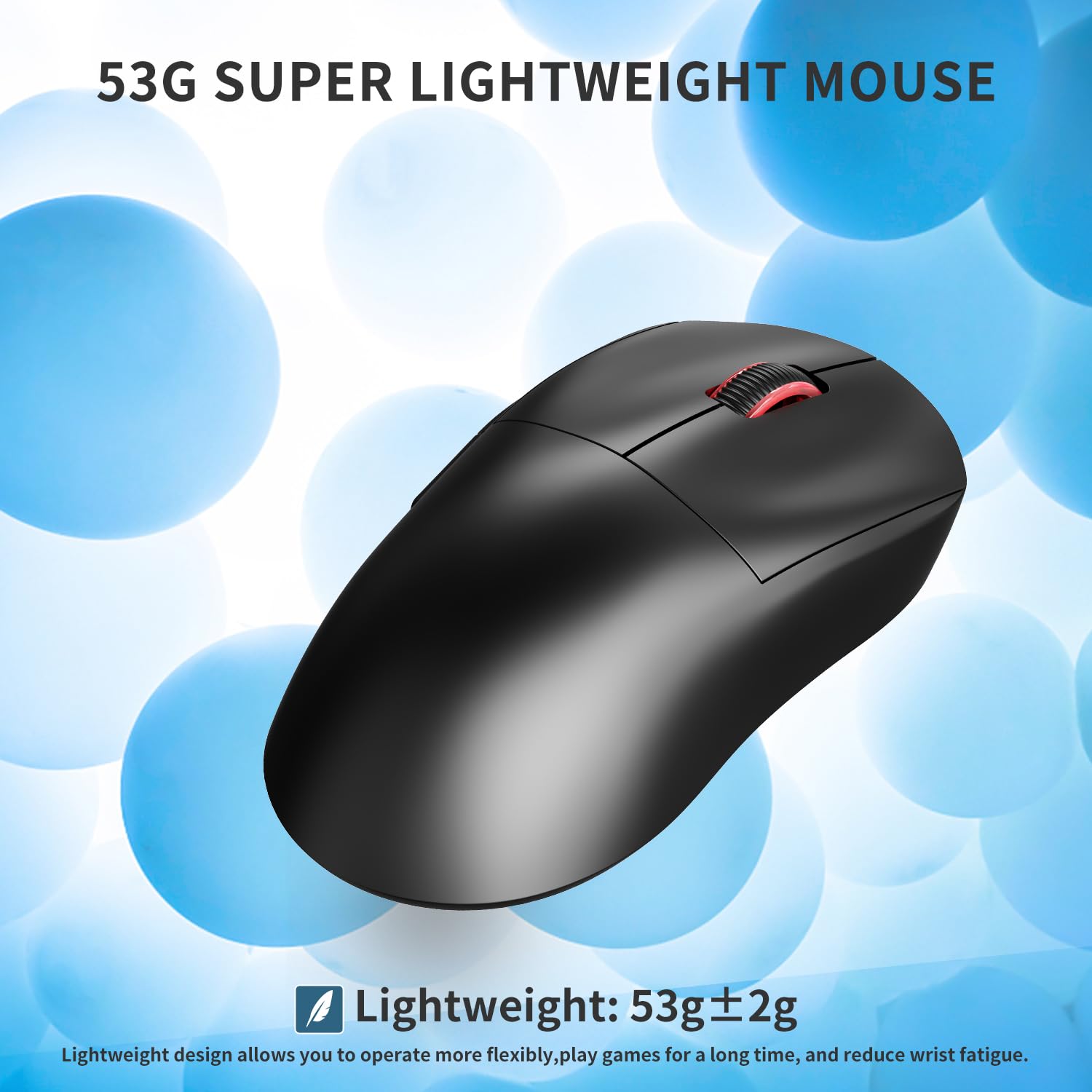 Souris Gaming AJAZZ AJ199 - Fibre De Carbone Ultra-légère (55g) - Sans Fil 2.4G/BT/USB - Capteur PixArt 24000 DPI