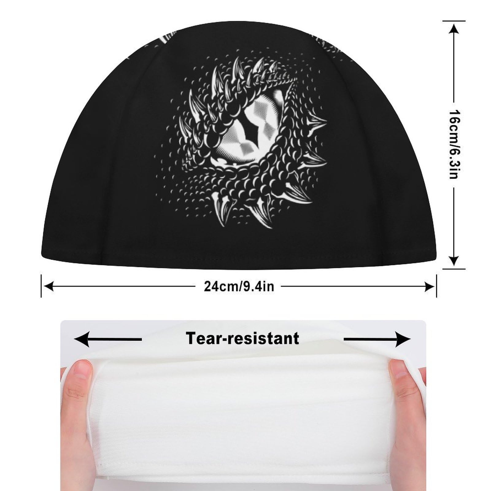 Monochrome Dragon Eye Adult Swim Caps Waterproof Bathing Cap Comfy Swimming Hat for Long and Short Hair
