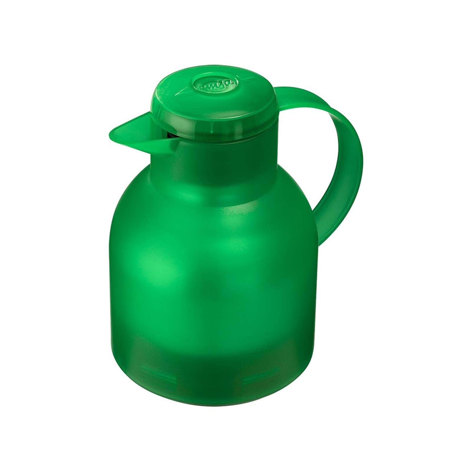 Emsa Samba Isolierkanne 509818 | 1 Liter | Quick Press Verschluss | 100% dicht | 12h heiß, 24h kalt | Transluzent Grasgrün