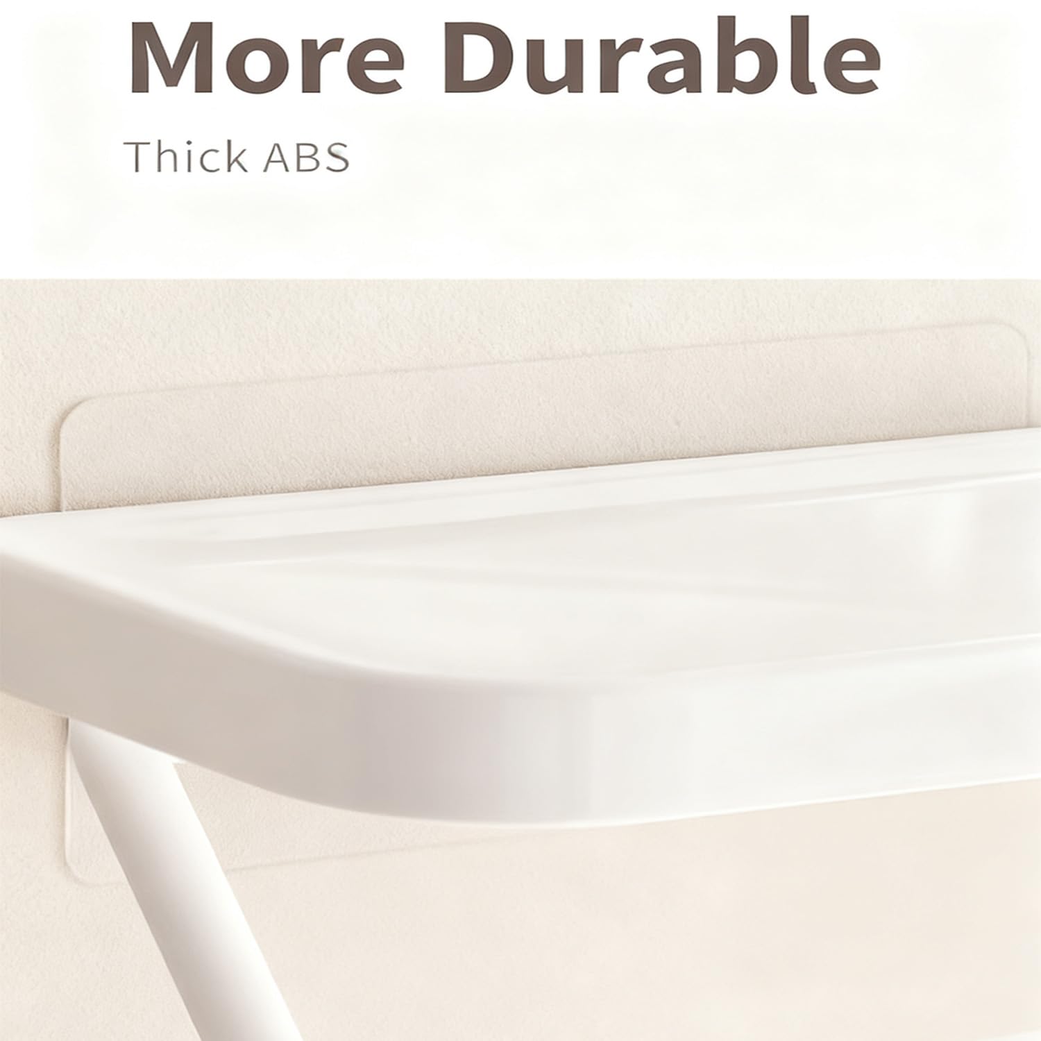 Self Adhesive Toilet Paper Holder with Shelf, No Drill Wall Mounted Bathroom Tissue Holder, Sticky TP Roll Holder with Phone Shelf for RV, White — Amazon image 7