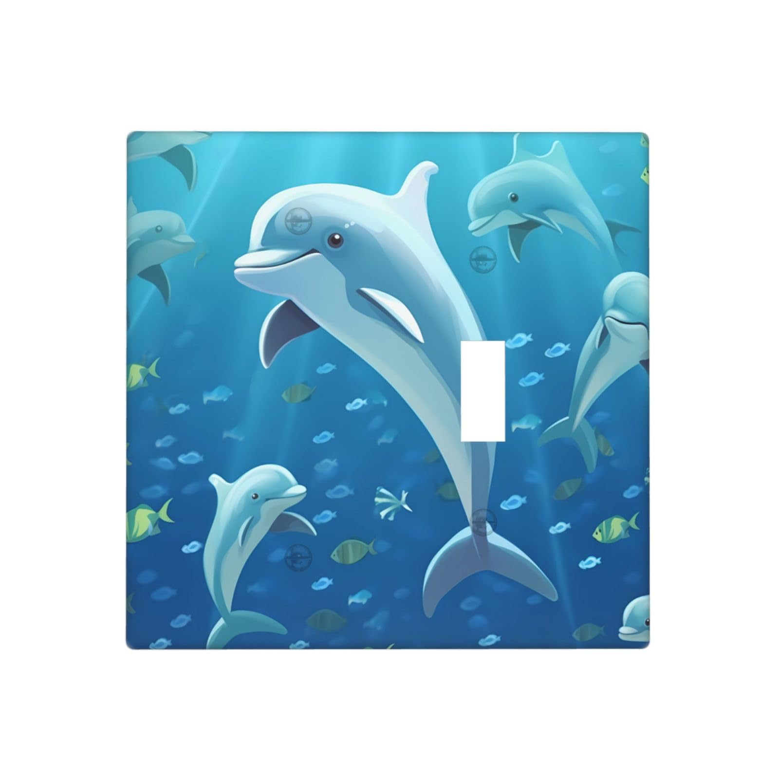 Decorator Wall Plate 2 Gang Light Switch Covers Dolphin Wallplate Double Toggle Switch Plate Mid-size Electrical Outlet Covers Decorative Wall Switch Plate Cover
