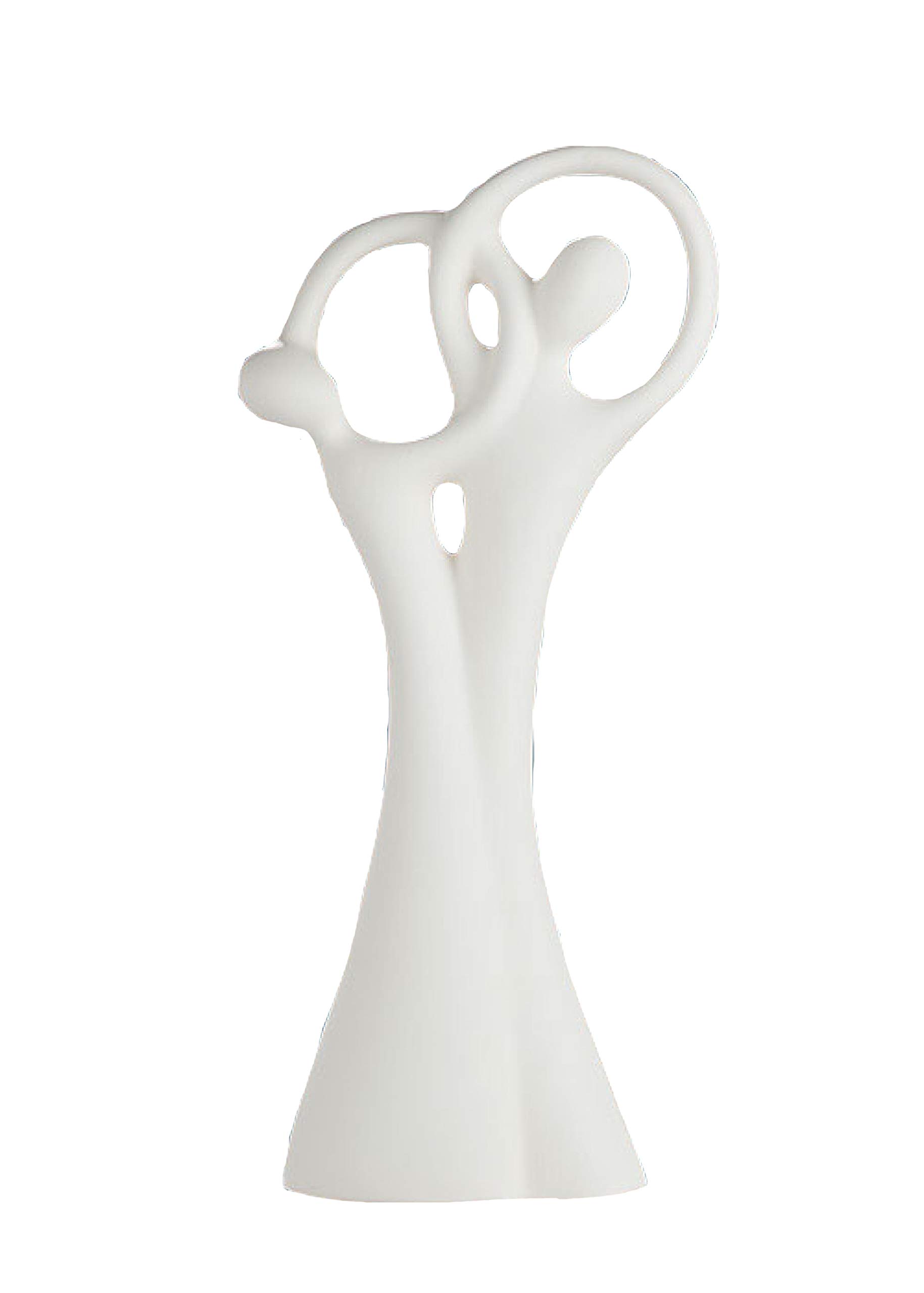 Figurine couple amoureux céramique blanche DRW idéale pour sublimer le buffet de votre salon