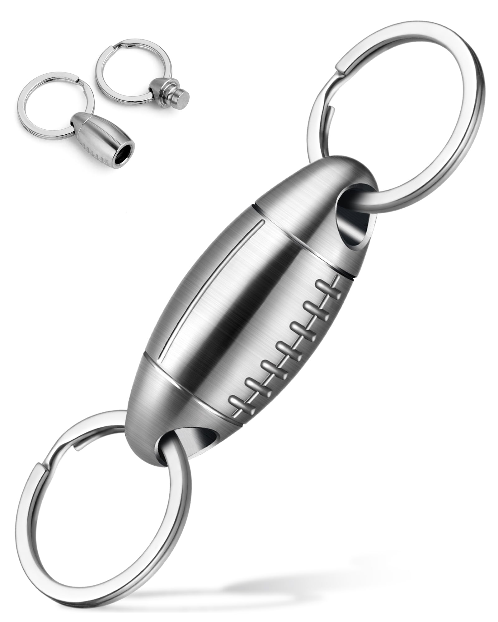FEGVE Titanium Quick Release Keychain for Men,Pull Apart Detachable Keychain,Mini But Heavy Duty Keychain, 360 ° Rotation