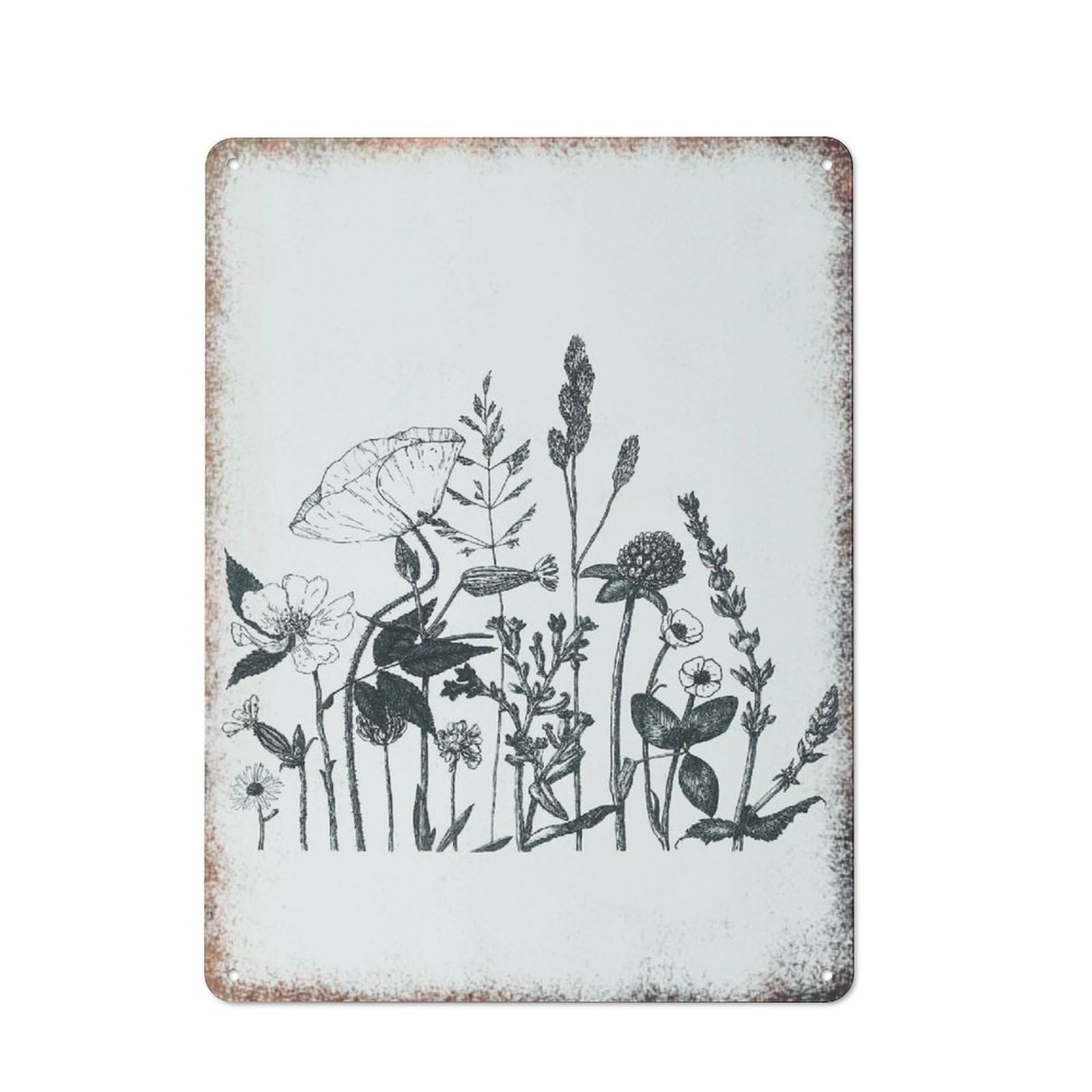 Wild Flower Fine Art Minimalist Home Yard Vintage Wall Decor Sign 8x12inch