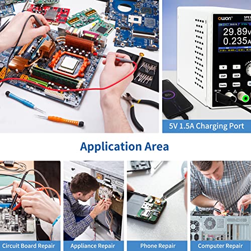 Image of OWON SPE3102 Programmable Lab Power Supply (0-30V 0-10 A), 200w Bench DC Power Supply with 2.8inch LCD Display and Output Enable /Disable Button,Single Channel Output with PC Software and USB Charging