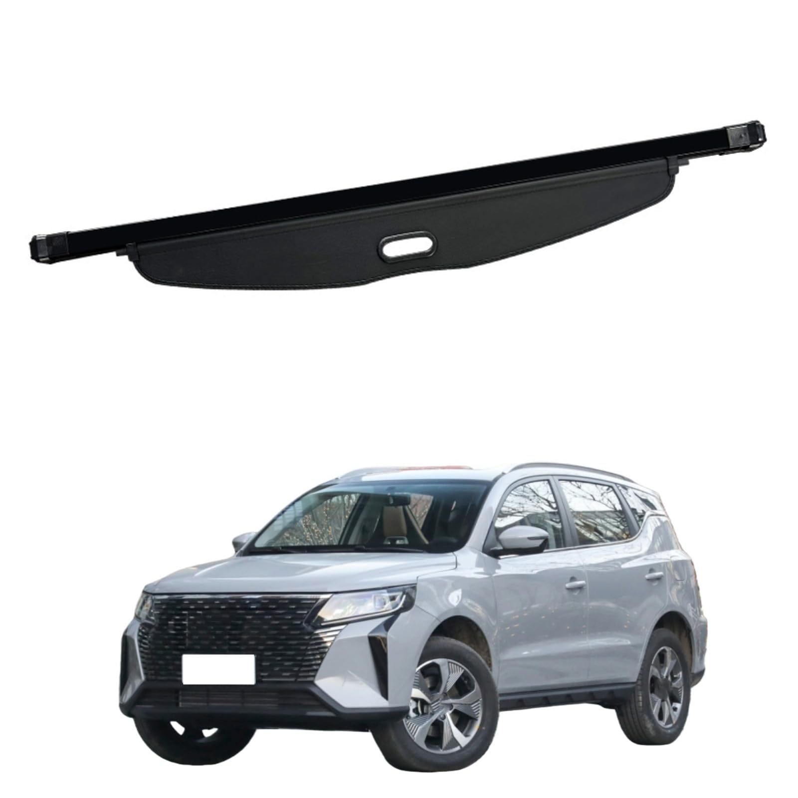 Car Rear Trunk Retractable Cargo Cover for Geely Okavango PRO 2024-2025, Luggage Parcel Shelf Shade Curtain Shelves Trunk Cargo Cover,Carbon Fiber Model