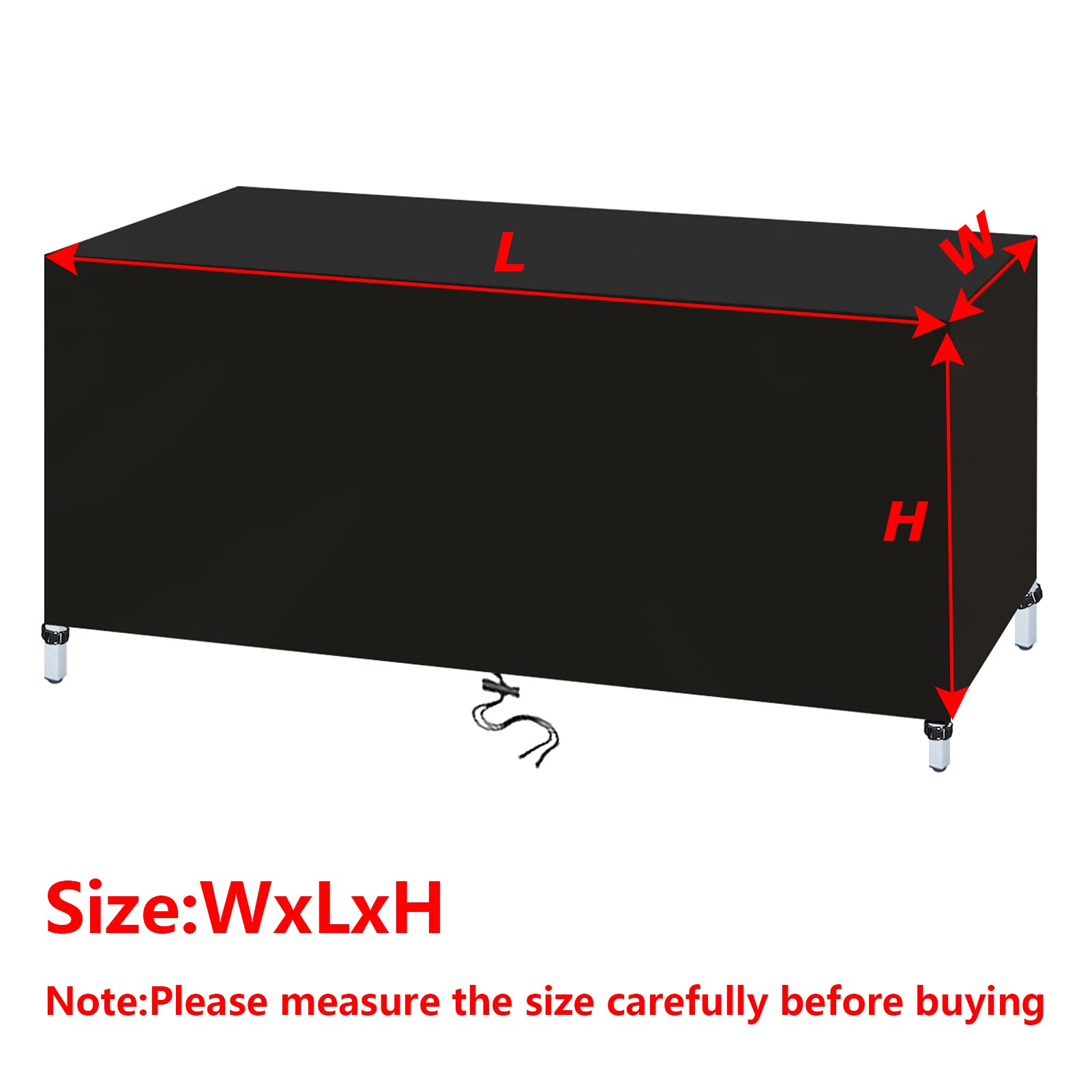 Coperture per Mobili da Giardino Impermeabile 280x120x85cm Nero Copertura Tavolo Esterno 420D Panno Oxford, Copertura Protettiva per Mobili da Patio, Telo Copri Protettivo per Tavolo Sedie e Divano