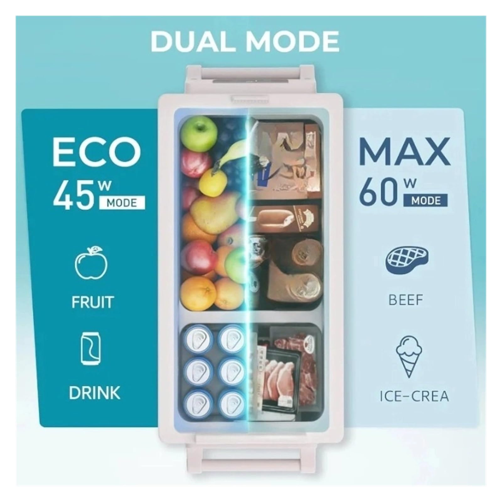 Refrigerador eléctrico de 48 Cuartos (45 L), 12 V, Control por aplicación, Temperatura de -20 °C a 20 °C, congelador portátil de 12/24 V CC