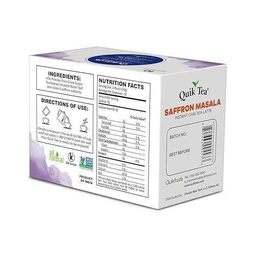 Miniatura 4 de QuikTea Tea Latte Azafrán Masala Chai, 33.8 onzas