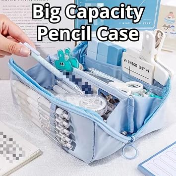 Big Capacity Pencil Case 8 Compartments Large Pencil Pouch Pen Bag Pencil Box Holder Organizer Simple Storage Aesthetic Stationery Cosmetic for Adults Men Women College Office Essentials (Pink)