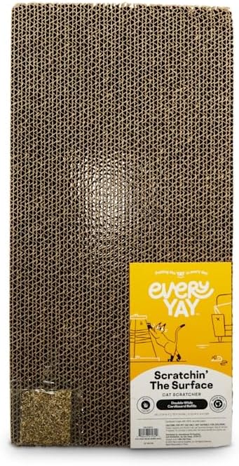 EveryYay Scratchin' The Surface Double-Wide Cardboard Refills for Cat Scratchers, 18" L X 9" W X 1.75" H, Pack of 2