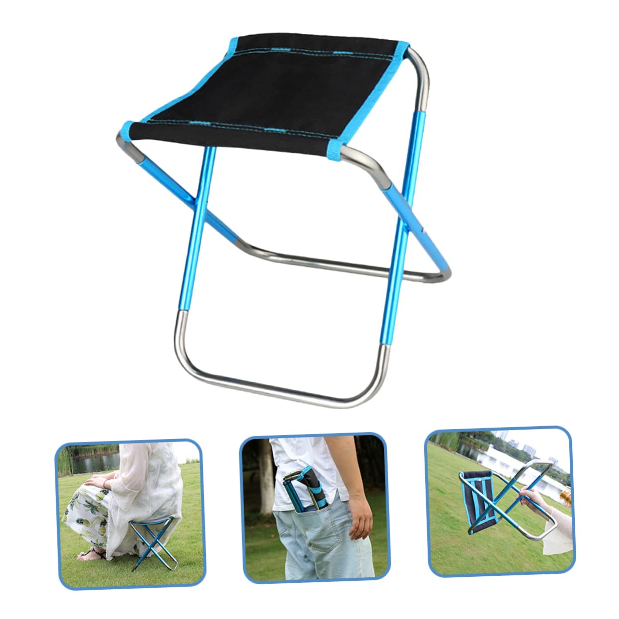 Sgabello da Campeggio Piccolo Sgabello Comodo Fornitura da Spiaggia Pesca Giardinaggio Viaggi e Picnic
