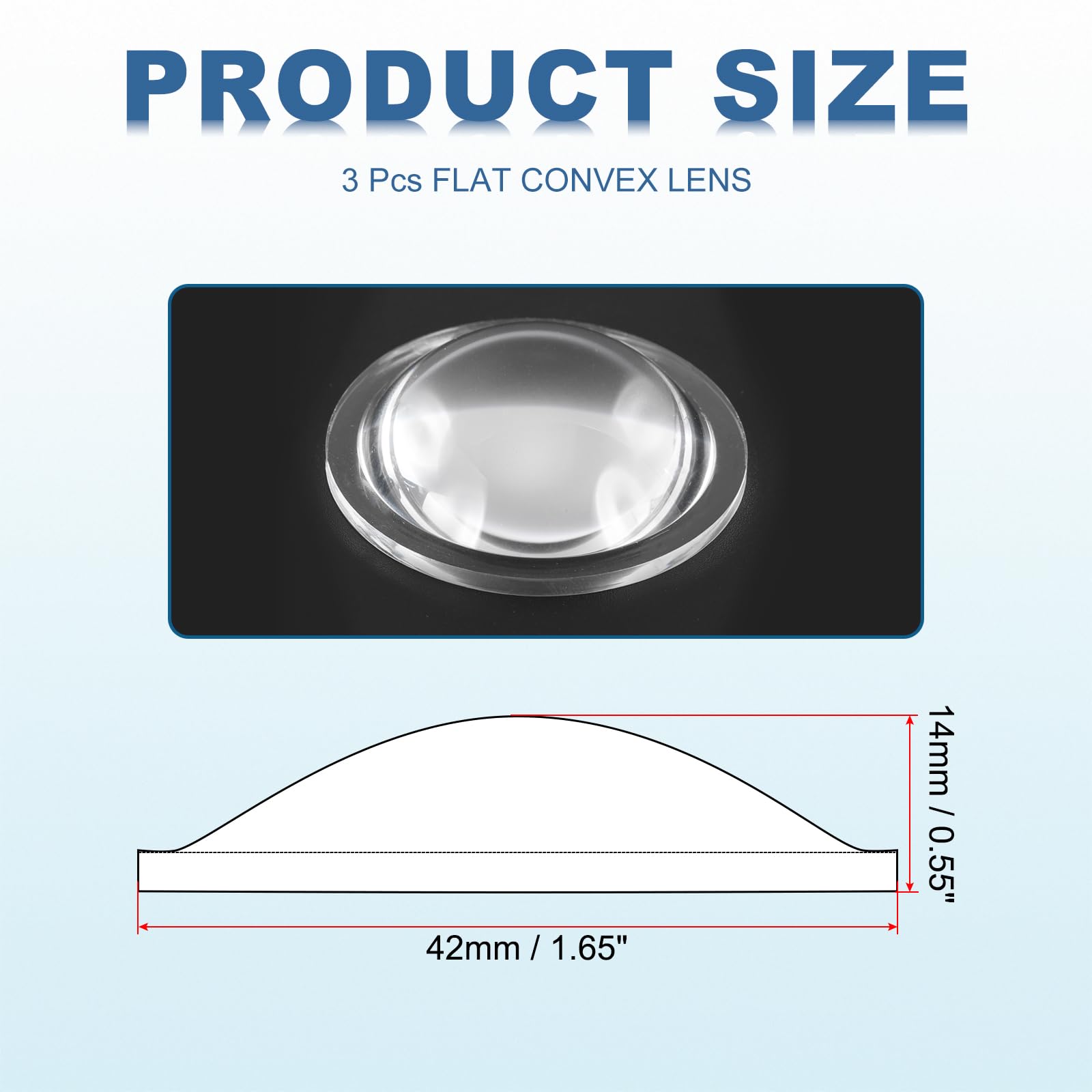 PATIKIL Diameter 42mm Flat Convex Lens - Image 2