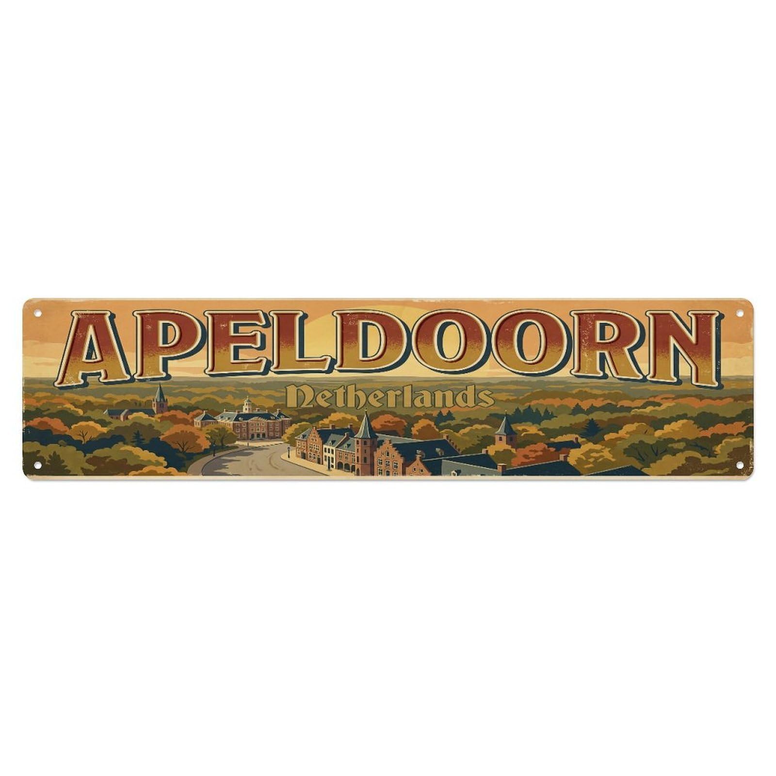 Metal Tin Sign Vintage Travel Netherlands Apeldoorn