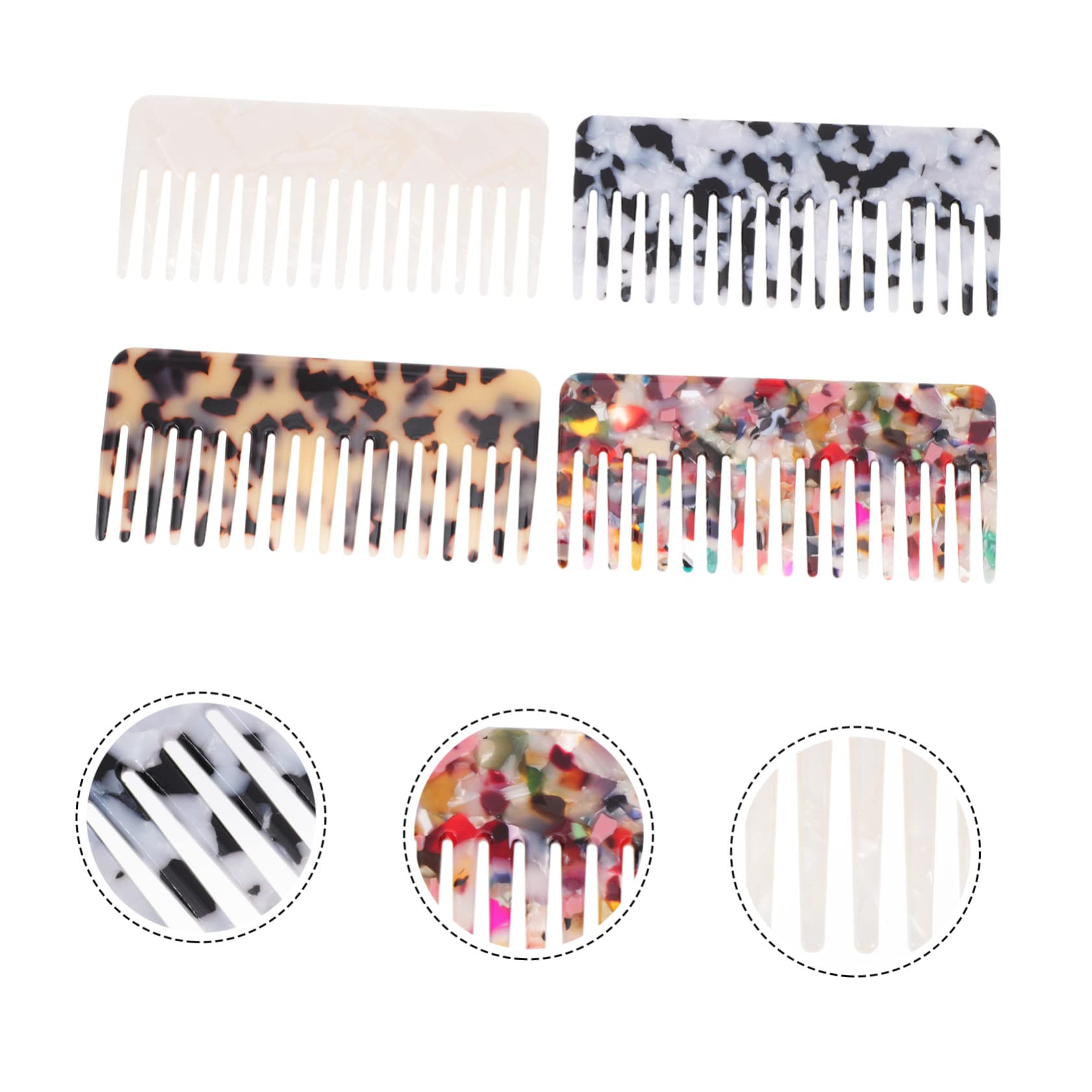 minkissy 4pezzi Pettine Per Capelli Denti Larghi in Pettine Anti-irritante e Lisciante Per Uso Quotidiano e Viaggi Da Barbiere Robusto