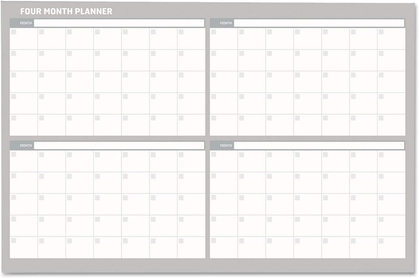 MasterVision GA03105830 4 Month Planner, 36x24, Aluminum Frame