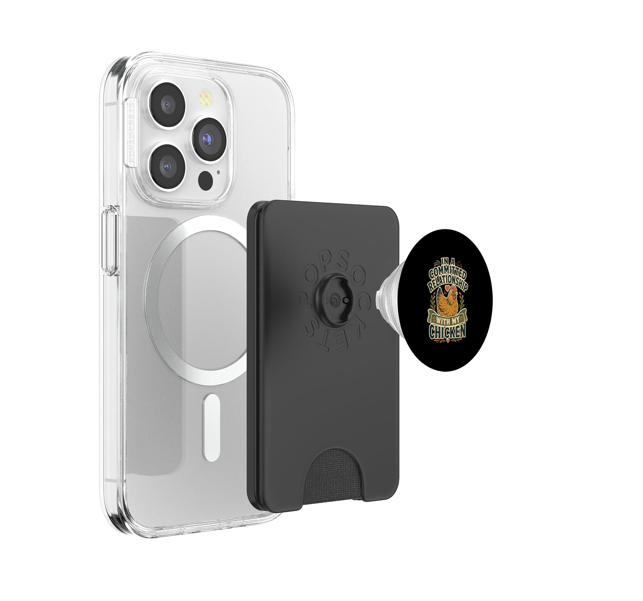 In Einer festen Beziehung zu My Chicken Funny Chicken PopSockets PopWallet für MagSafe