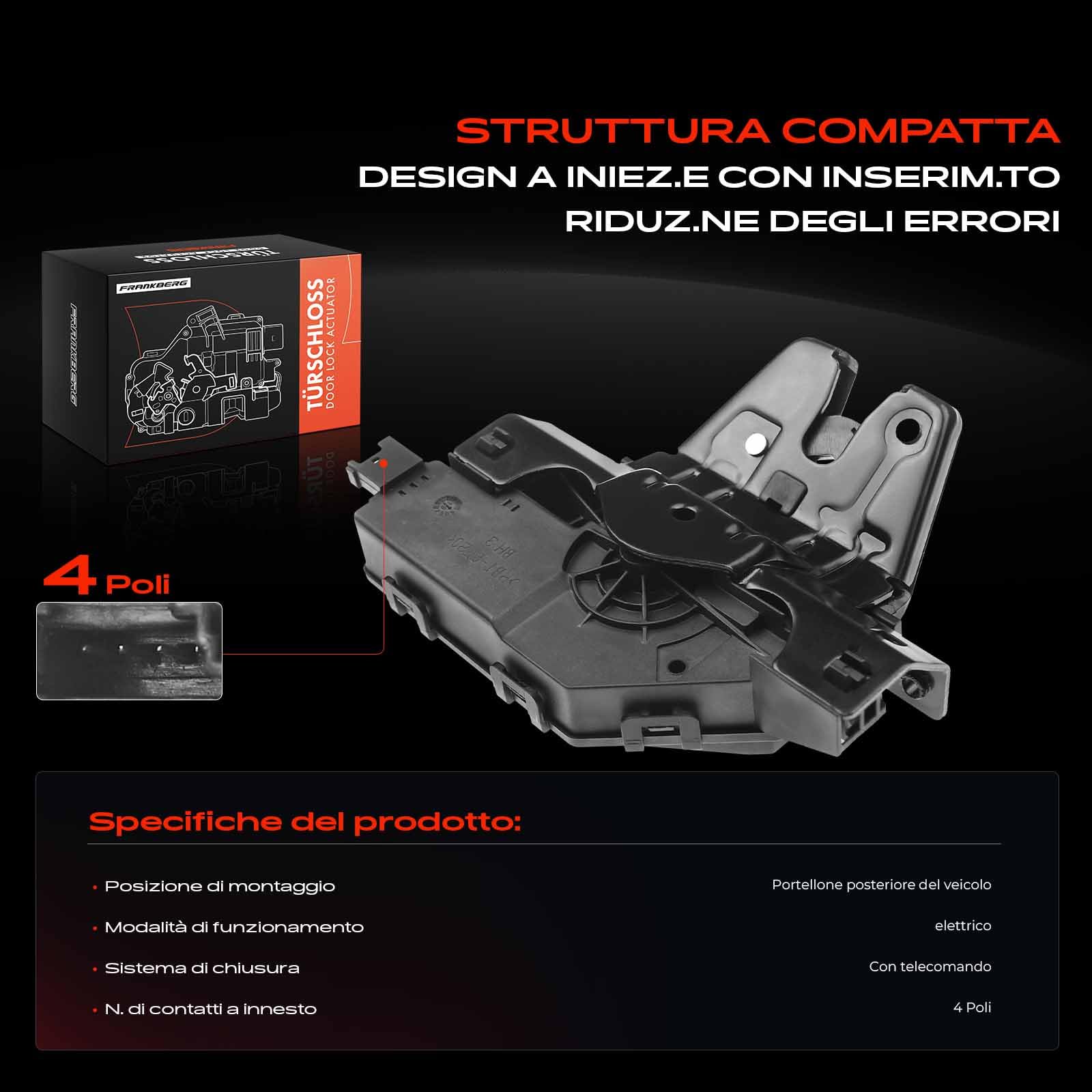 Frankberg Serratura del portellone posteriore 51247840617 | Compatibile con: Serie 6 Cabrio E64, Serie 1 Cabrio E88, Serie 3 Cabrio E46, Serie 3 Coupé E46, Serie 1 E81, Serie 3 E46