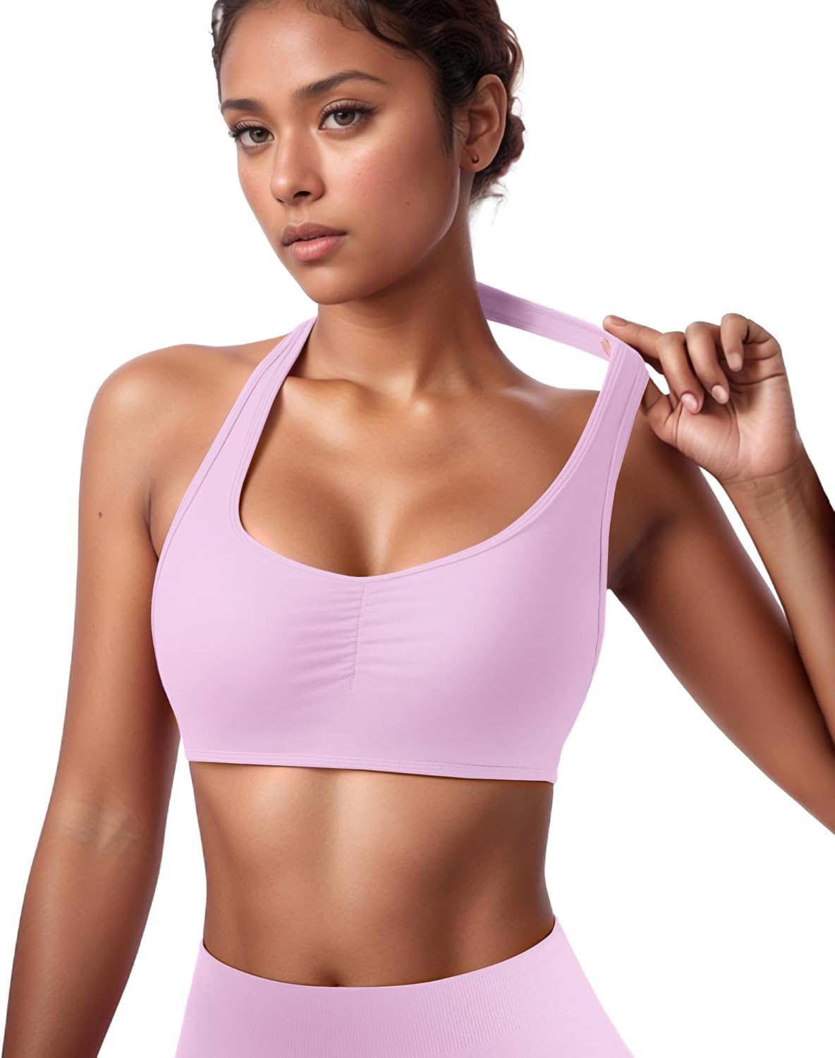 OMKAGI Halter Sports Bras for Women Open Back Workout Bras Padded Yoga Bra Gym Tops - Image 3