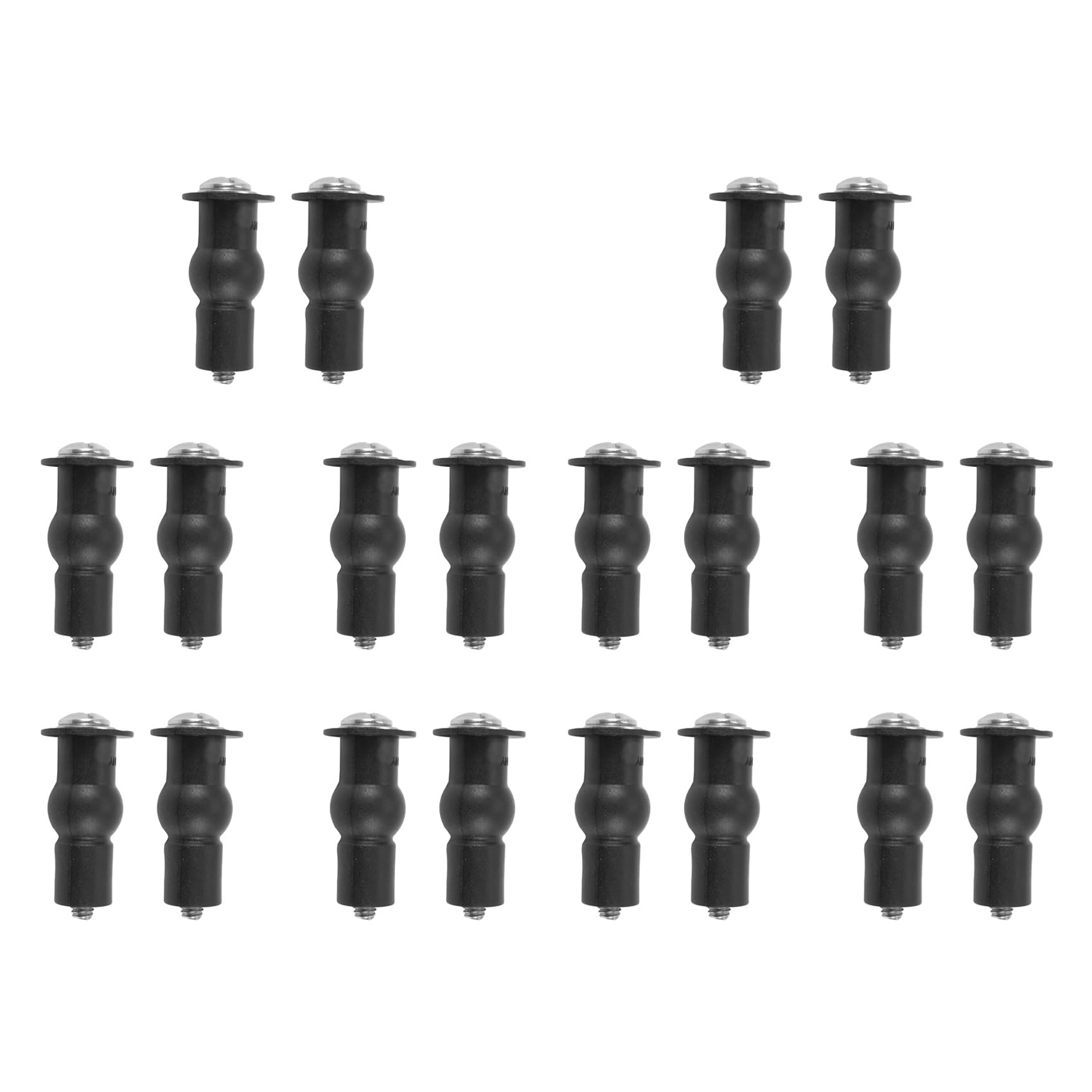 Jnchdghwa Black & Silver Toilet Seat Top Fix Seat Hinge Hole Fixings Well Nut Rubber Back To Wall 10 Pair