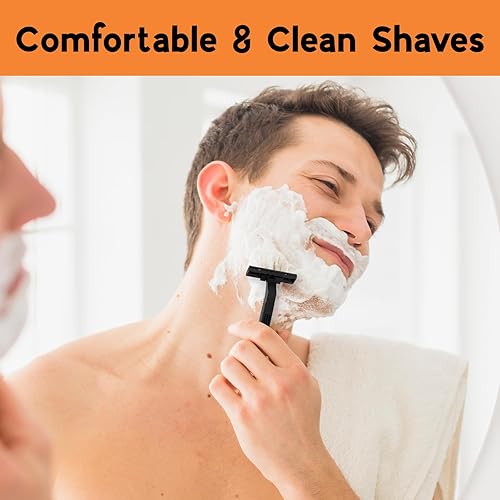 Miniatura 4 de CXYARY 220 piezas de maquinillas de afeitar desechables de doble hoja con tapa de seguridad transparente, paquete de maquinillas de afeitar para