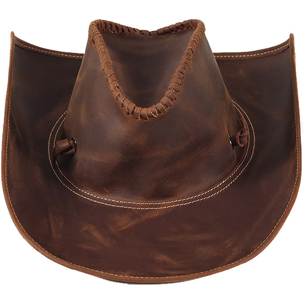 Lipfer Leather Men Western Cowboy Hat Vintage Cap Handcrafted