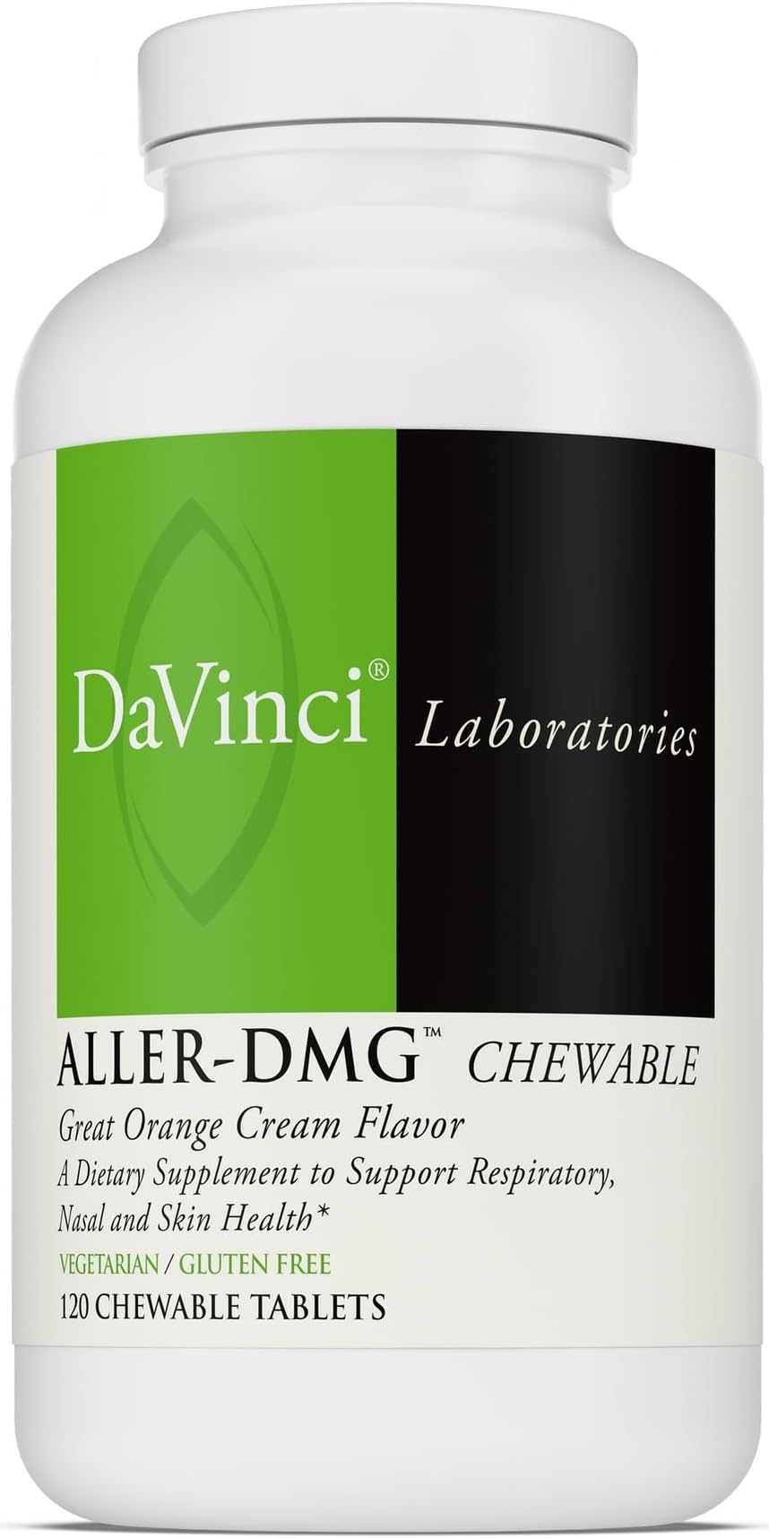 DAVINCI Labs Aller-DMG Chewable, 120 Chewable Tablets (60 Servings) | Immune Health Support, Histamine Aid & Respiratory Support*, Orange Cream Flavor, Vegetarian