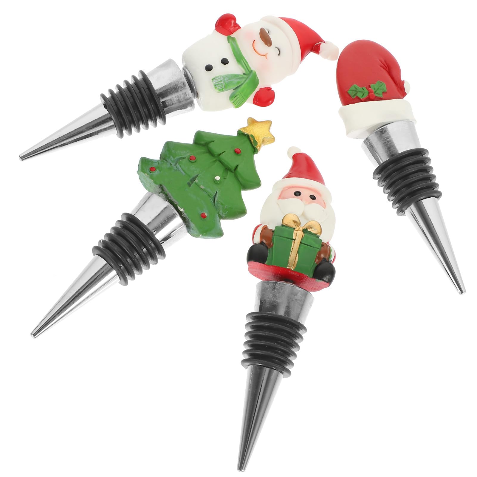 Tapones para botella de vino con diseño navideño reutilizables para conservar herméticamente