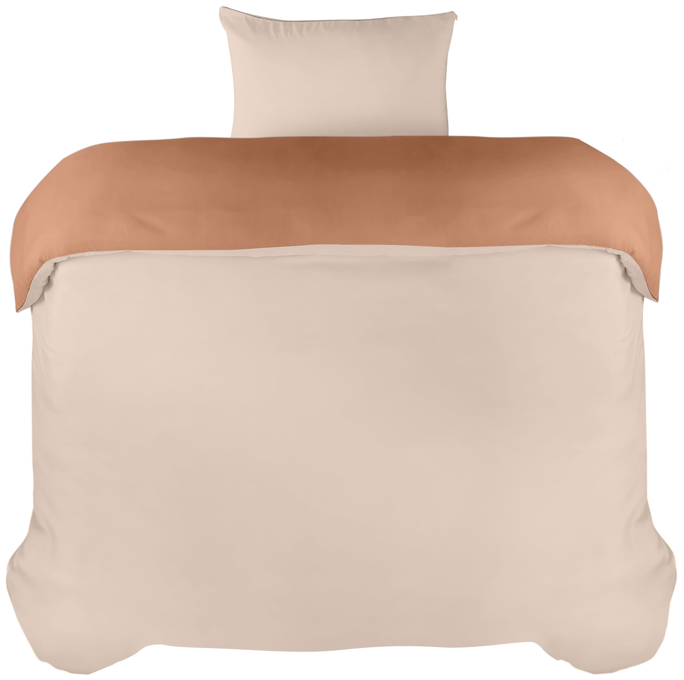 Utopia Bedding Single Duvet Cover Set - Soft Microfibre Polyester Duvet Cover with Pillow case - Bedding Quilt Cover Set (Tan/Off White) - Image 4