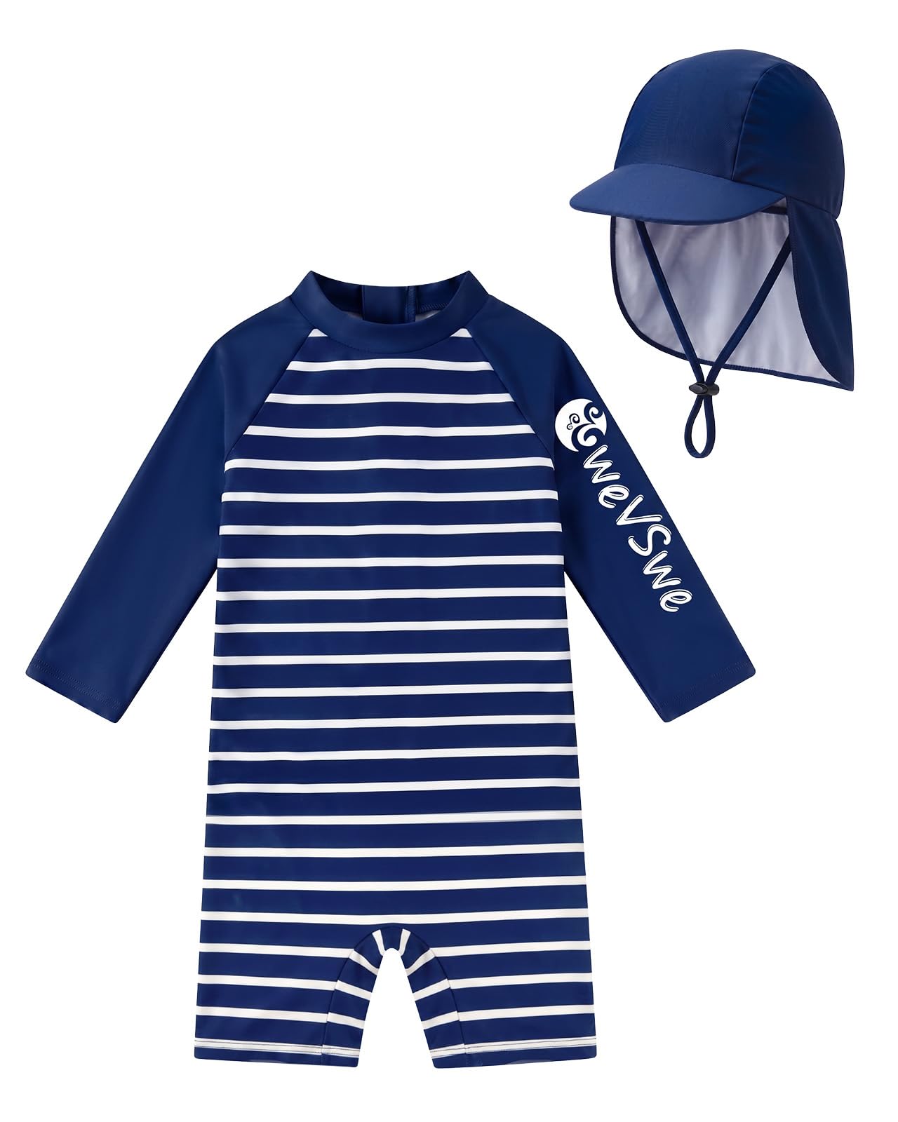 weVSwe Baby UPF 50+ Rash Guard &amp; Adjustable Sun Hat 0-3 Years