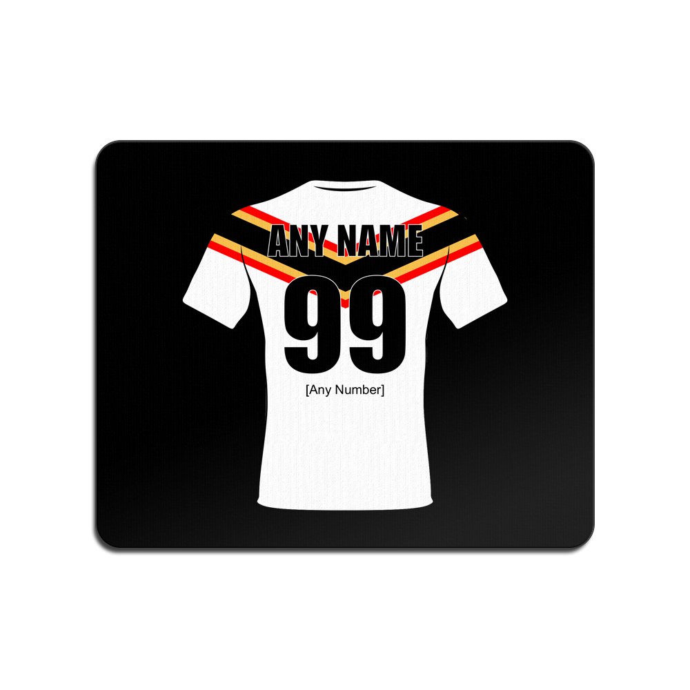 Unigift Black Personalised Gift - Bradford Bulls Mouse Mat (Rugby League Design Theme, Colour Options) - Any Name/Message On Your Unique Pad Mousemat Mousepad