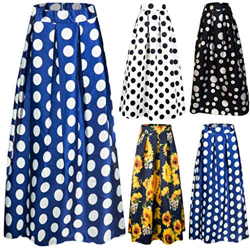 Jupe à pois bleu grande taille 46 coupe flatteuse et confortable - 2