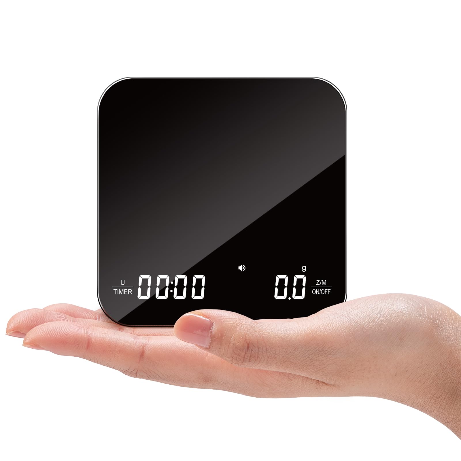 Mini Coffee Scale with Timer, 2kg/0.1g Rechargeable Espresso Scale