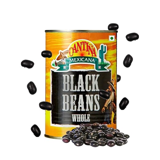 Black Beans Whole | Mexican Cuisine | contains Black Beans, Water & Salt | for Tortilla Wraps, Rajma Curry & Dal Makhani | Healthy & Nutritious | Vegetarian (400g)