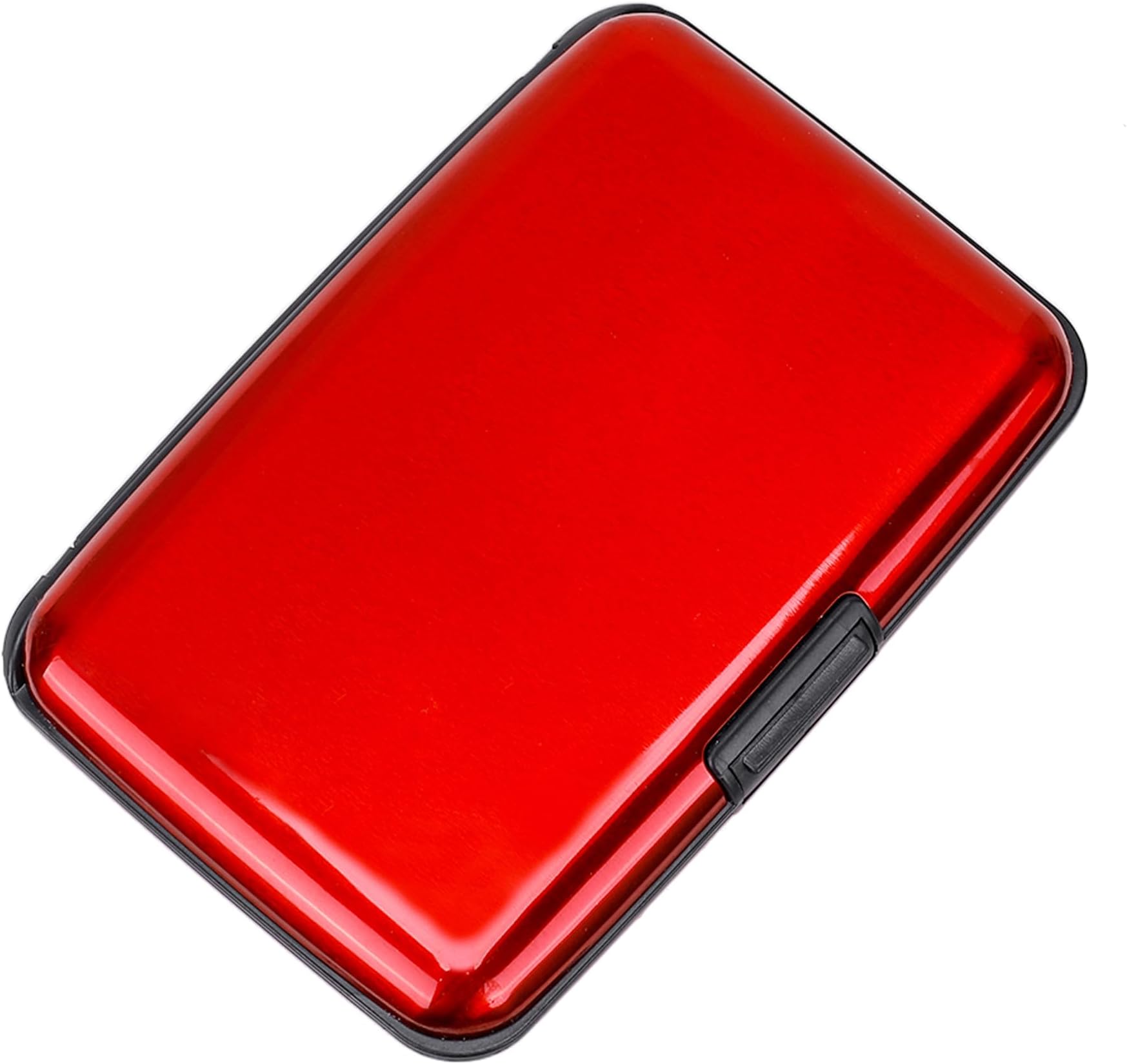 Mini RFID Aluminum Wallet Credit Cards Holder Business Card Case Metal ID Case for Men Women (Red)