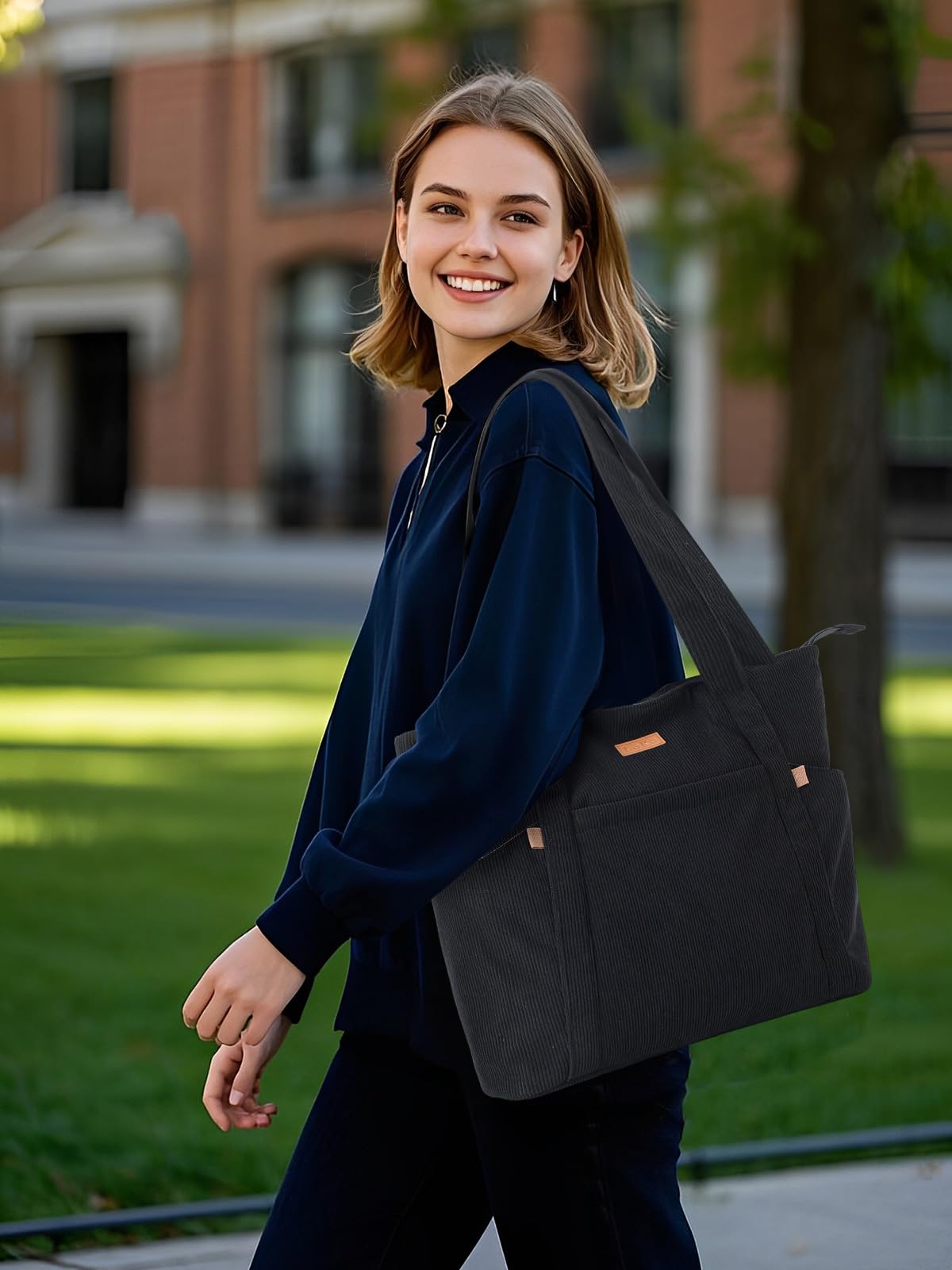 Bolsa Tote Bag Grande Bolsa de Playa Mujer, Bolso Shopper, Bolso Ordenador Portatil con Compartimento para Portátil de 17 Pulgadas, Elegante Bolsos Bandolera para Trabajo Escuela