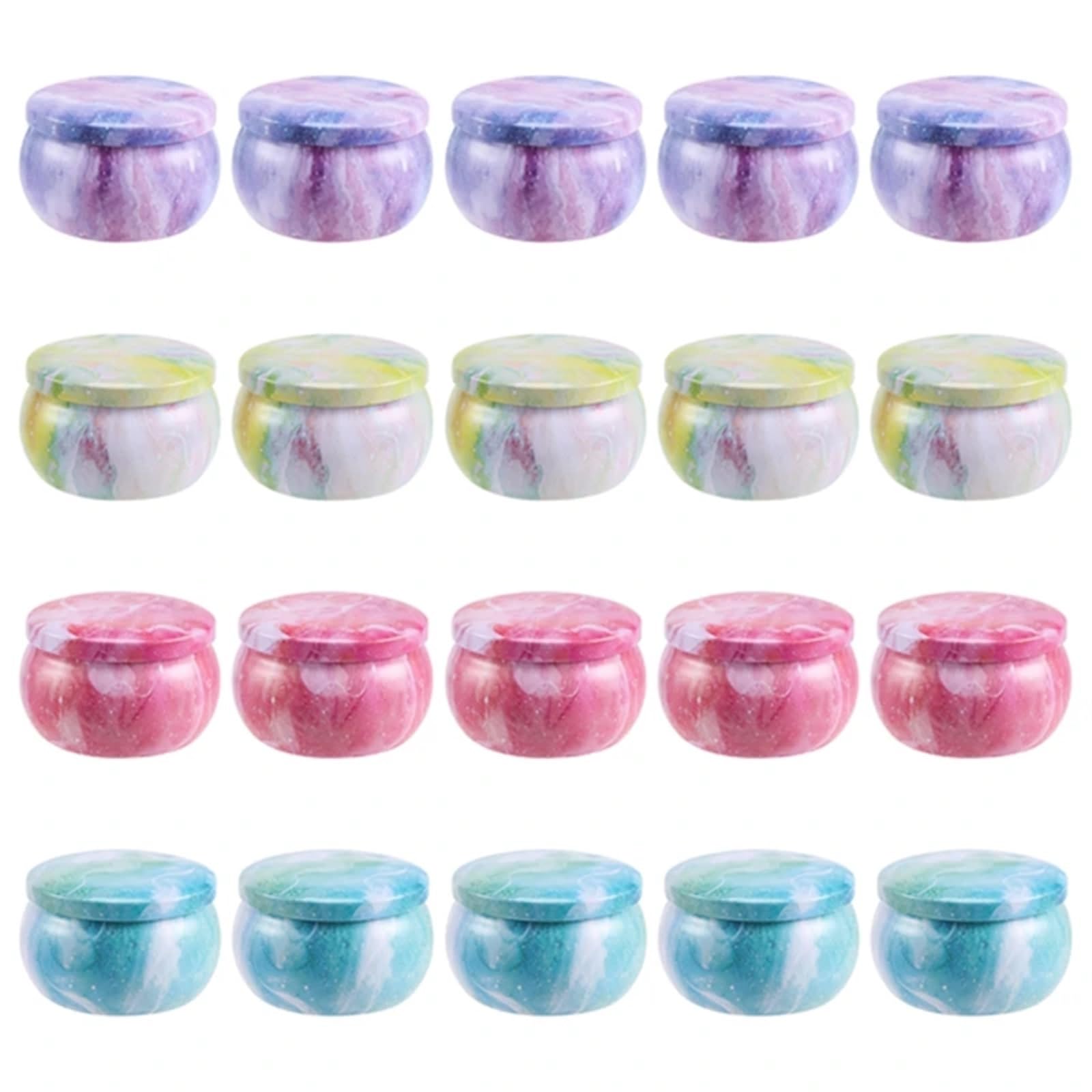 Latas para velas de 4 oz con tapas, recipientes redondos de metal para manualidades