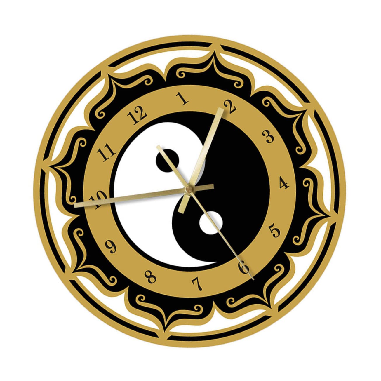 Horloge Murale Tai Chi Imprimée - Pendule Moderne Salon Bureau École