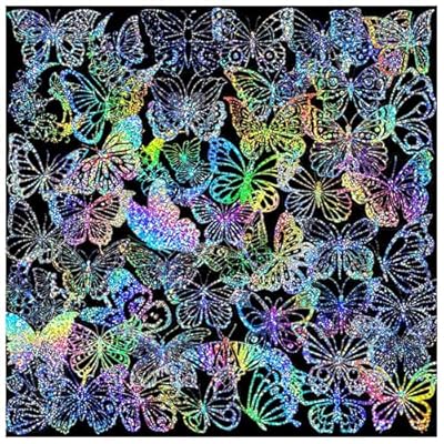 YAKUNCL Waterproof Stickers 100 Pcs PET Hologra...