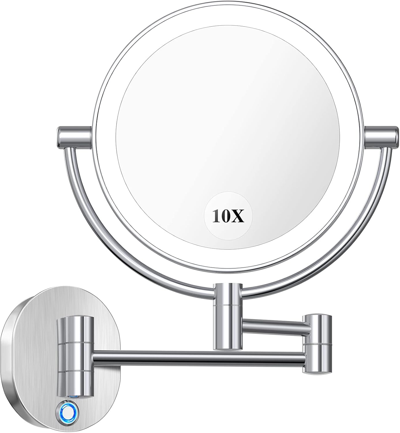 AmnoAmno LED Wall Mount Makeup Mirror with 10x