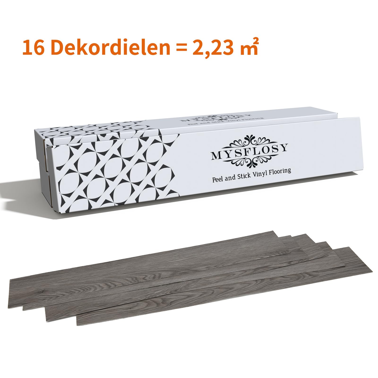 Mysflosy Vinylvloer, zelfklevend, pvc-vloerbedekking in hout