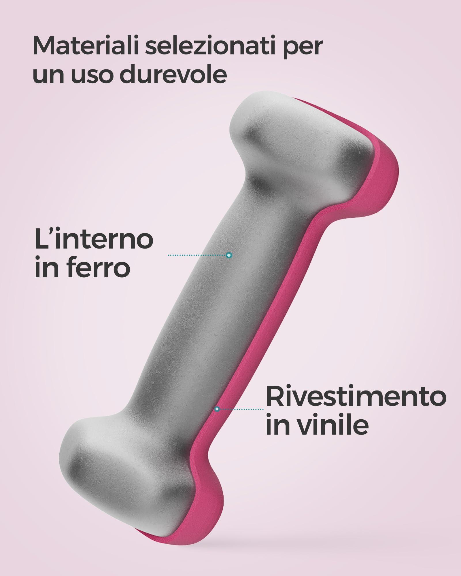 SONGMICS Set di 2 manubri, manubri corti, esagonali, rivestimento in neoprene, allenamento della forza, allenamento, fitness, per la casa