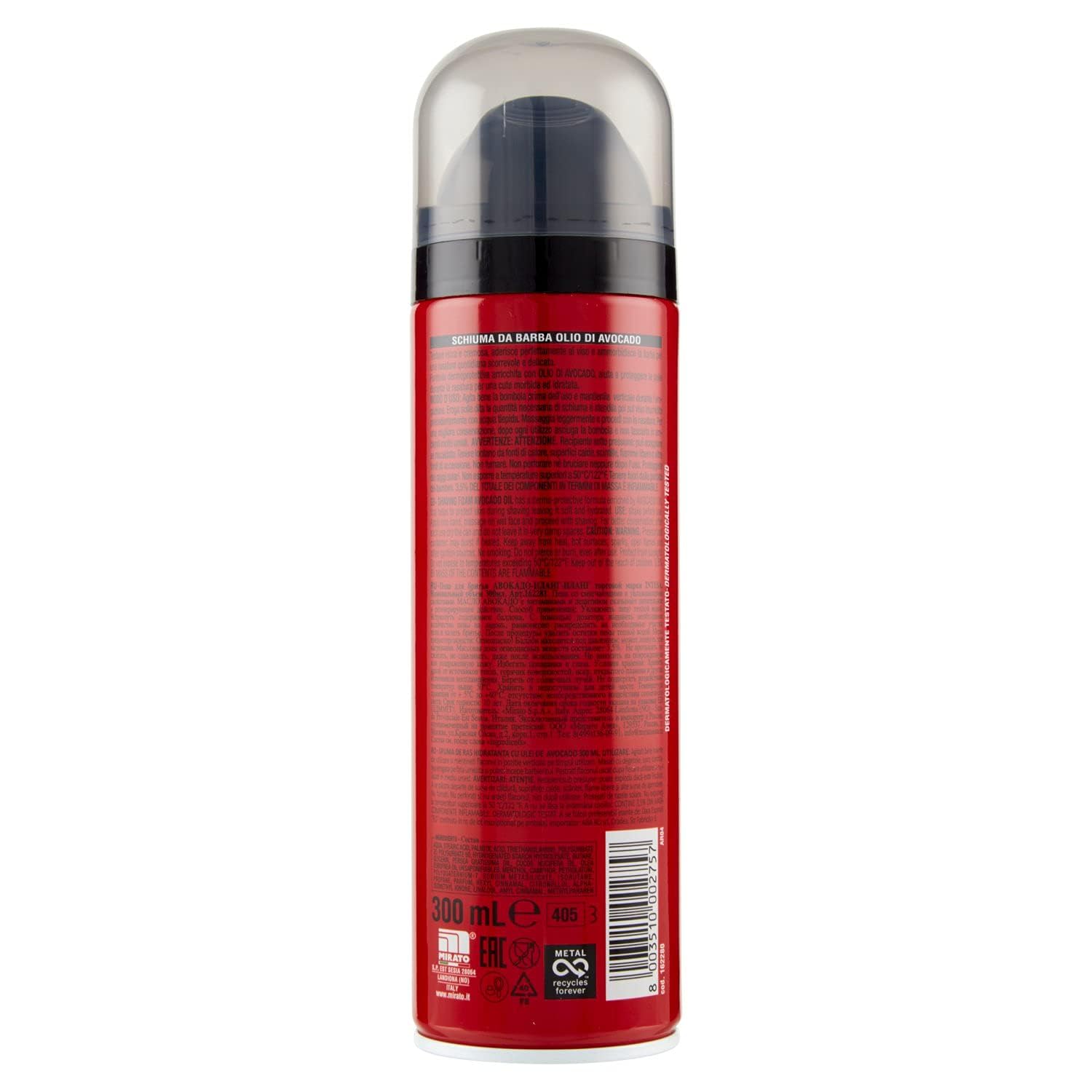 12x Intesa Pour Homme Rasierschaum mit Avocadoöl, Feuchtigkeitspflegend, 300 ml,+ Italy Shop Service Kostenloser Schlüsselanhänger