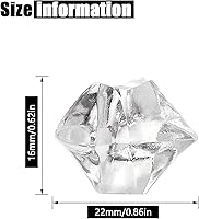 Vista 4 de Cubos de hielo triturados falsos, rellenos para jarrones, 250 piezas de 16*22 mm, cubos de hielo triturados artificiales de acrílico, cristales
