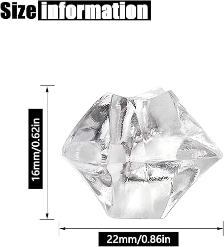 Vista 78 de Cubitos de hielo triturados falsos, rellenos de jarrón, 0.433 x 0.551 in, 650 cubos de hielo falsos reutilizables, cubos de cristal acrílico