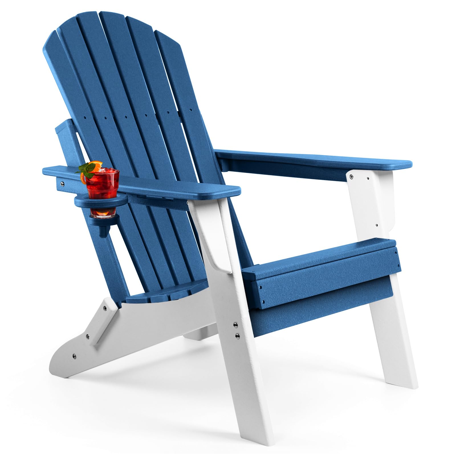 FUNBERRY Oversized Folding Adirondack Chair, Fire Pit Chairs 400LBS