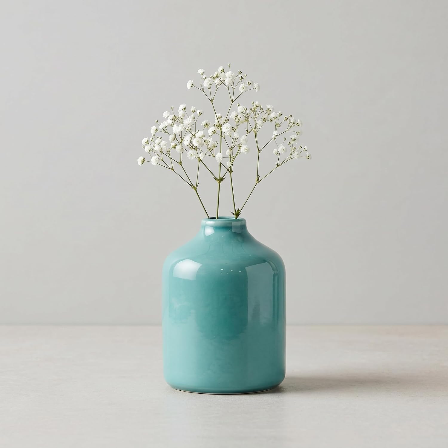 Sunddo Small Blue Ceramic Vase 4 Inch